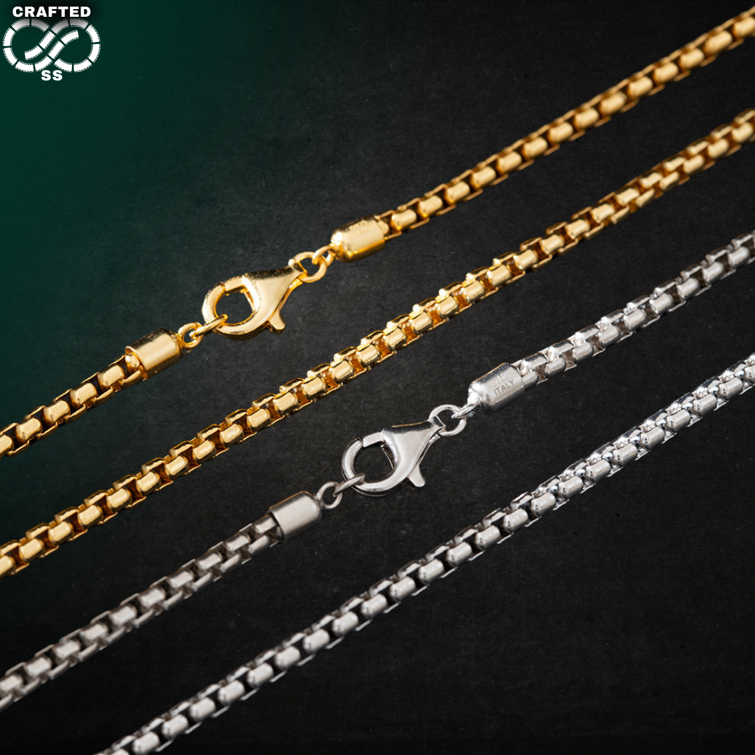 3mm 18k Gold Plated Or Silver Box Chain™