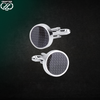 Round Silver Carbon Fiber Cufflink™