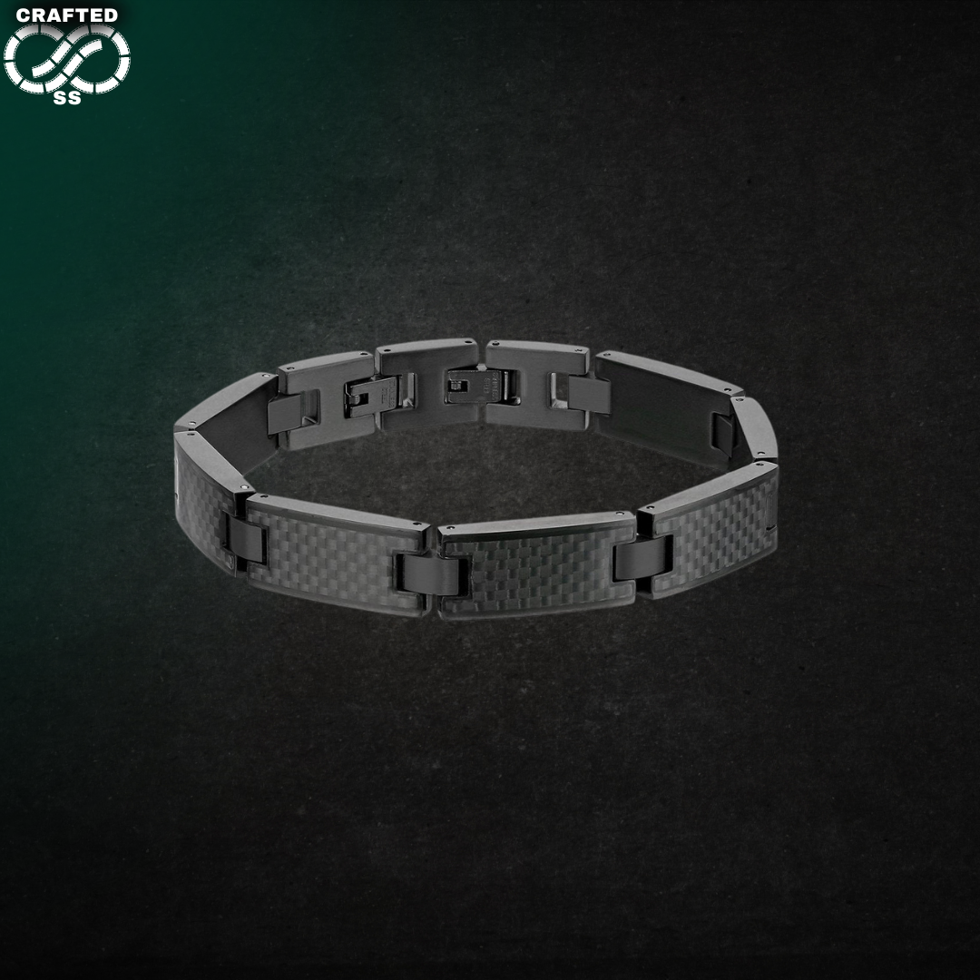 Blackplated Carbon Fiber  Inlay Bracelet