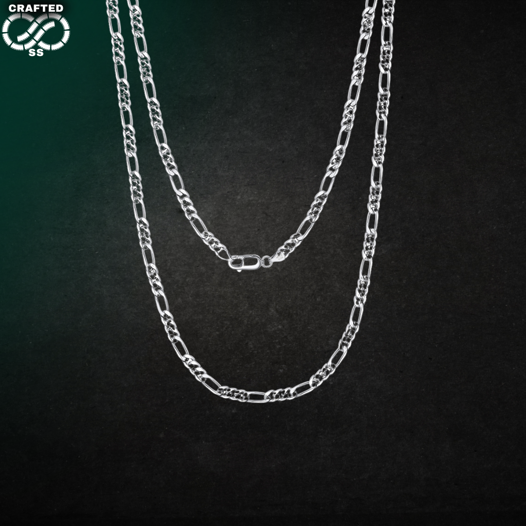 3.3mm 18k Gold Plated Or Silver Diamond Cut Figaro Chain™