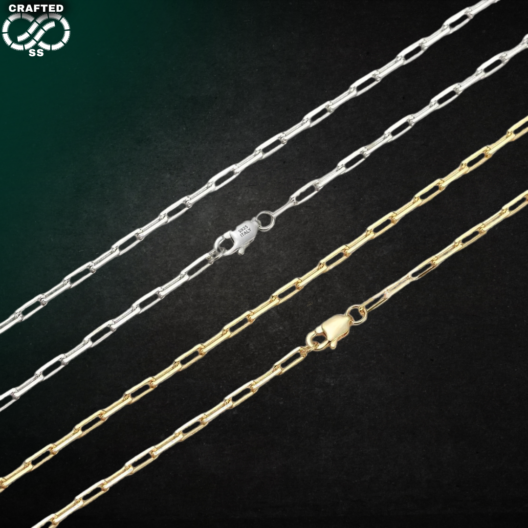 2.2'' 14K Gold Plated Or Silver Paperclip Chain™