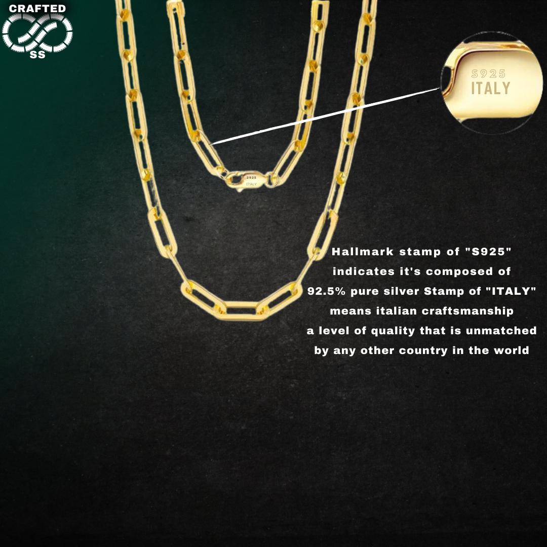 2.2'' 14K Gold Plated Or Silver Paperclip Chain™