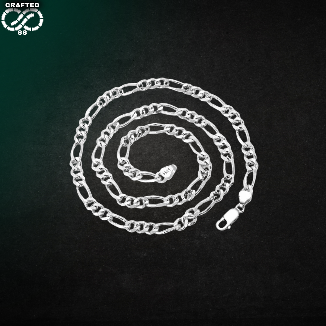 3.3mm Silver Dimond Cut Figaro Chain™